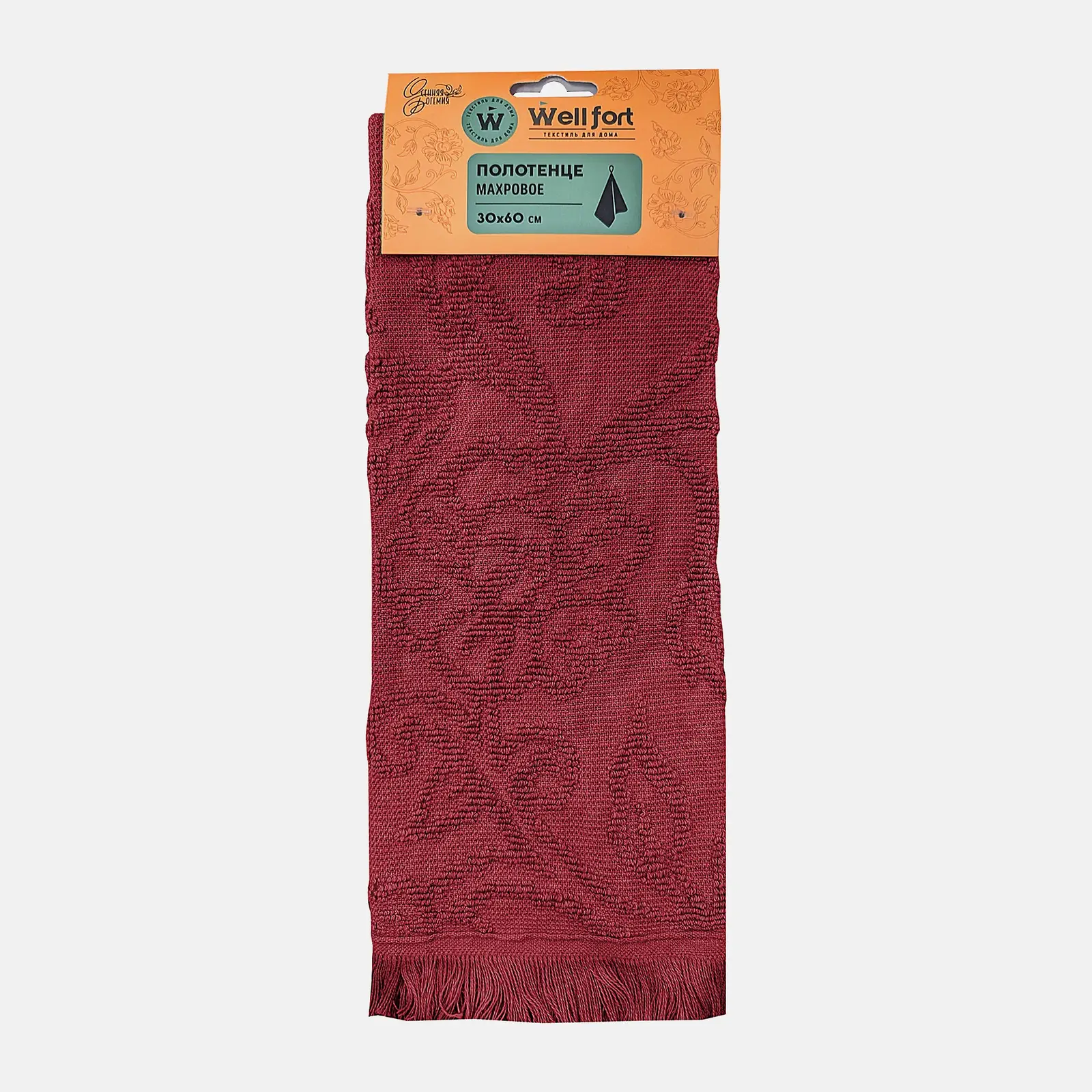 Махровое жаккардовое полотенце Bohemian Wellfort 30*60см в ассортименте