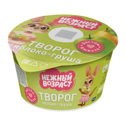 Изображение товара Творог детский Нежный возраст Яблоко и груша с 3 лет 4% 100г