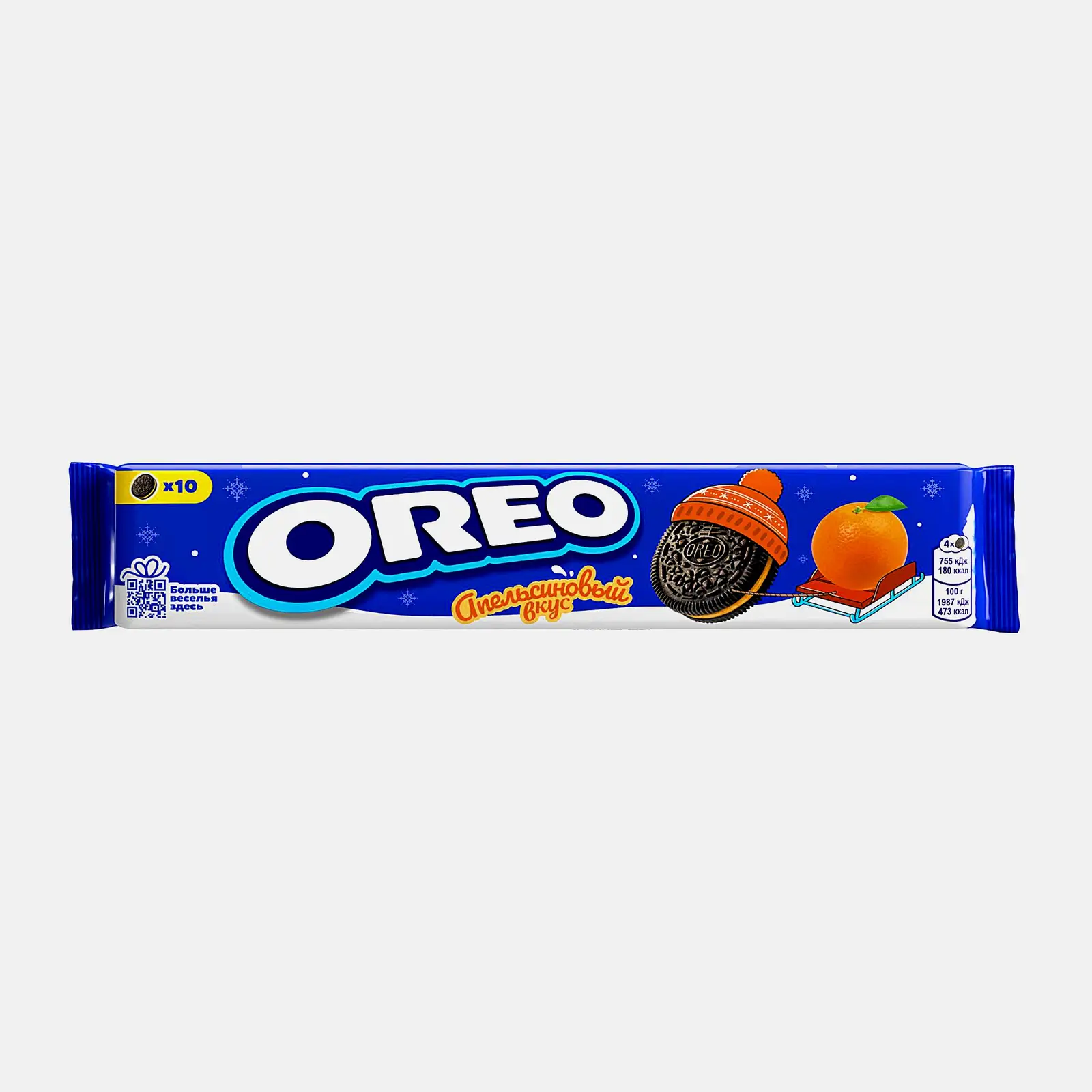 Изображение товара Печенье Oreo с апельсиновым вкусом 95г классическое тёмное хрустящее