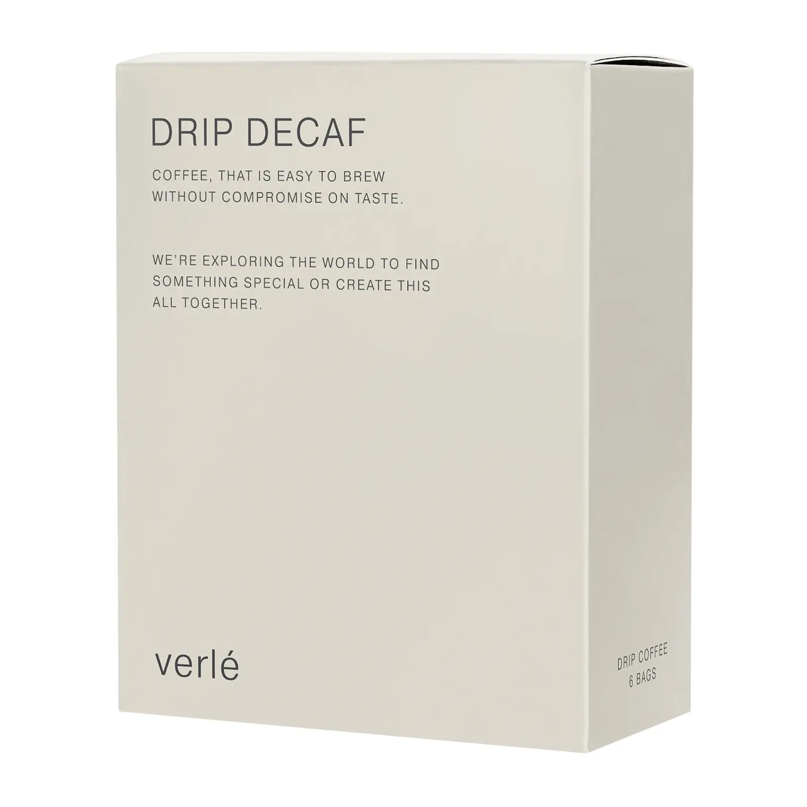 Изображение товара Молотый кофе Decaf в дрип-пакетах Verle 6 шт ароматный и без кофеина