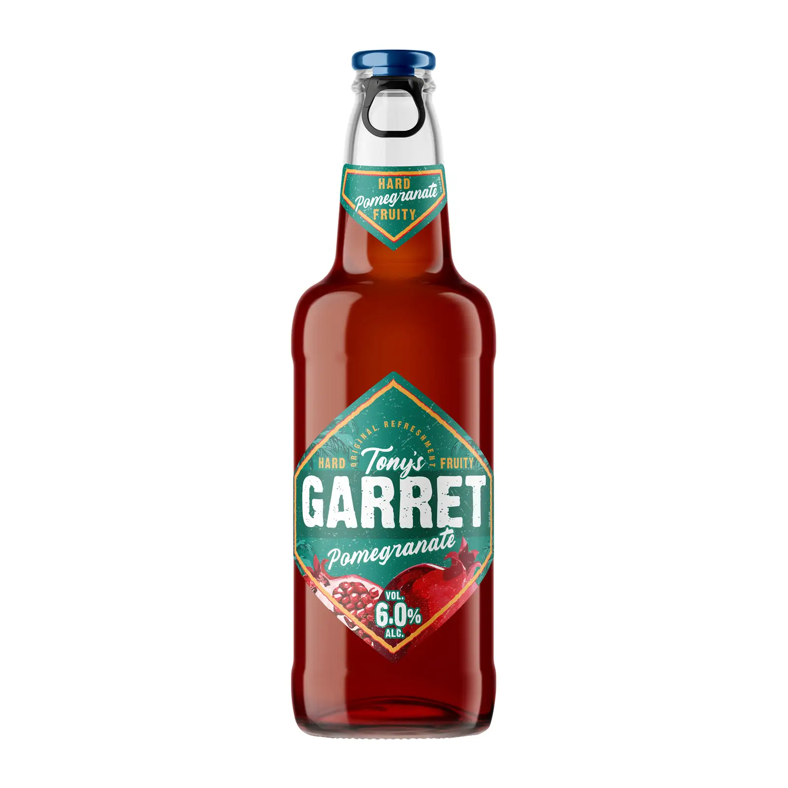 Изображение товара Пивной напиток Tonys Garret Hard Pomegranate пастеризованный 6% 400мл