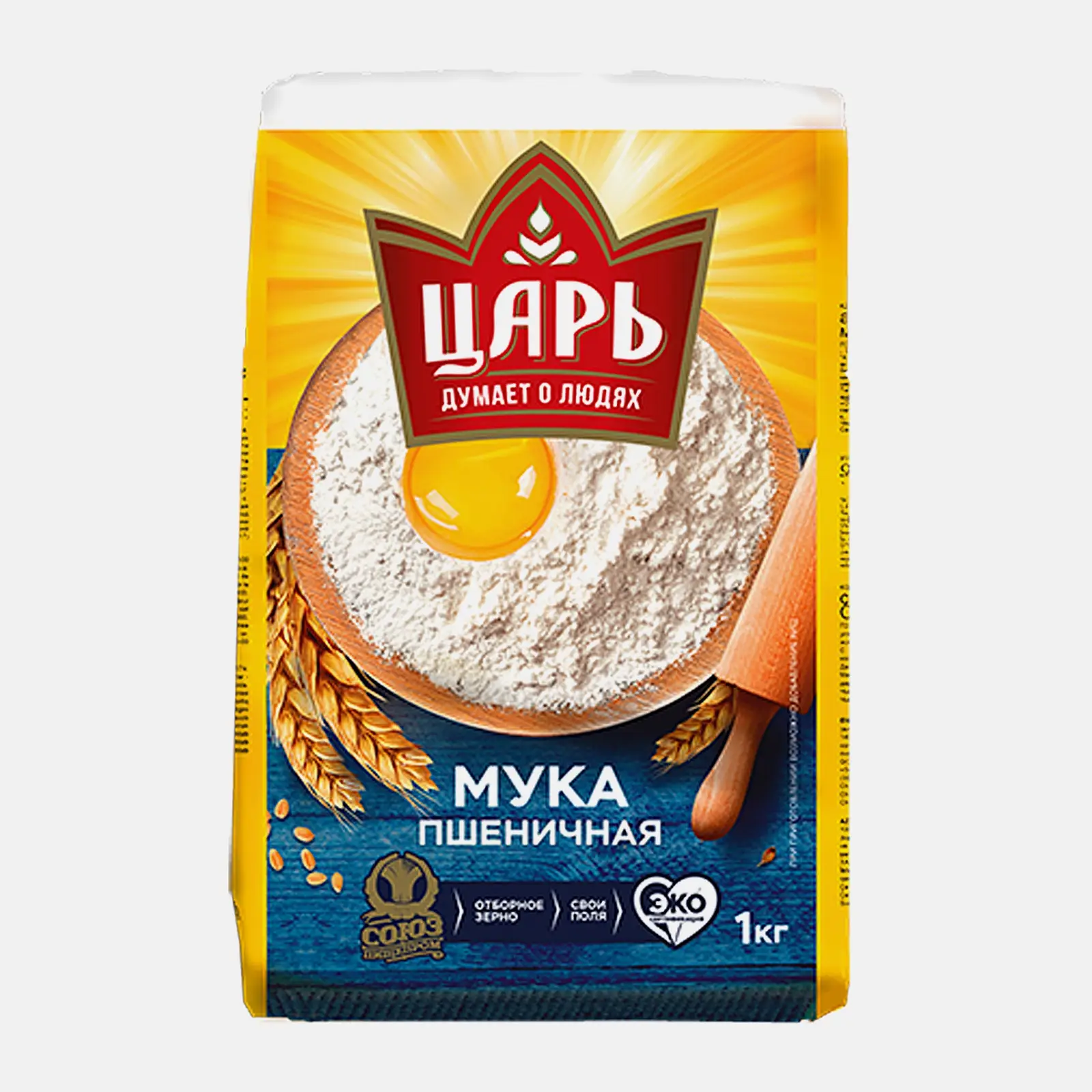 Изображение товара Мука пшеничная Царь 1кг хлебопекарная высшего сорта
