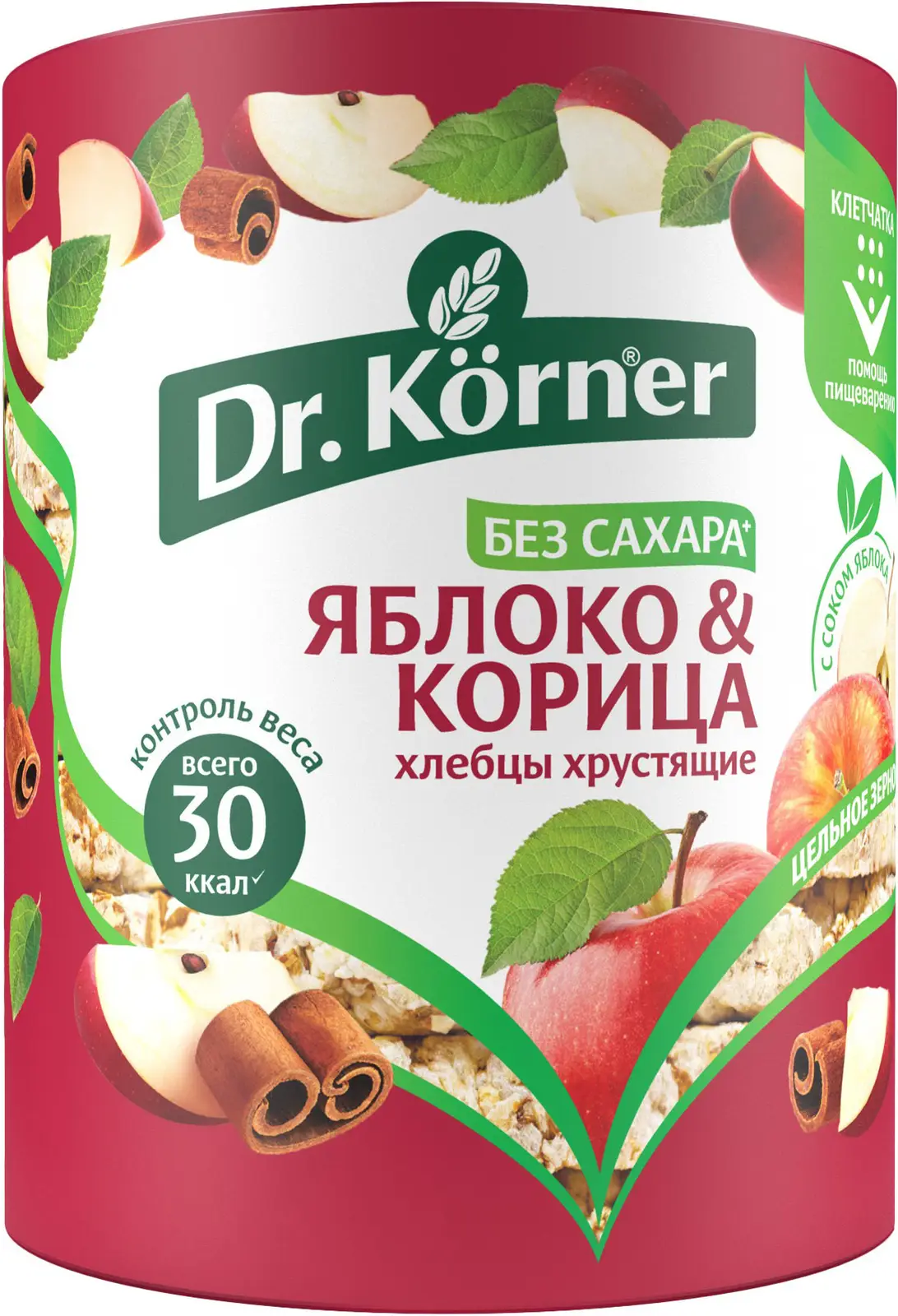 Хлебцы Dr.Korner Злаковый коктель Яблоко и корица 90г — в каталоге на сайте  сети Магнит | Краснодар