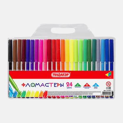 Фломастеры Пифагор вентилируемый колпачок 24 цвета