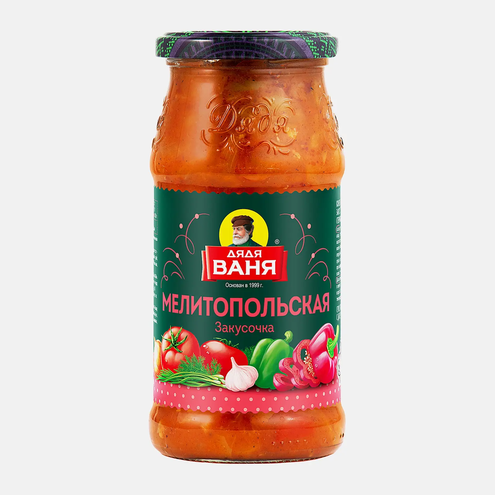 Изображение товара Закусочка овощная Дядя Ваня Мелитопольская 460г натуральное блюдо с перцем и томатами