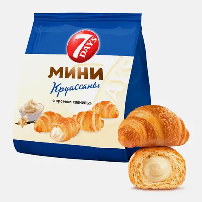 Мини-круассаны с кремом со вкусом ванили 7Days 265г