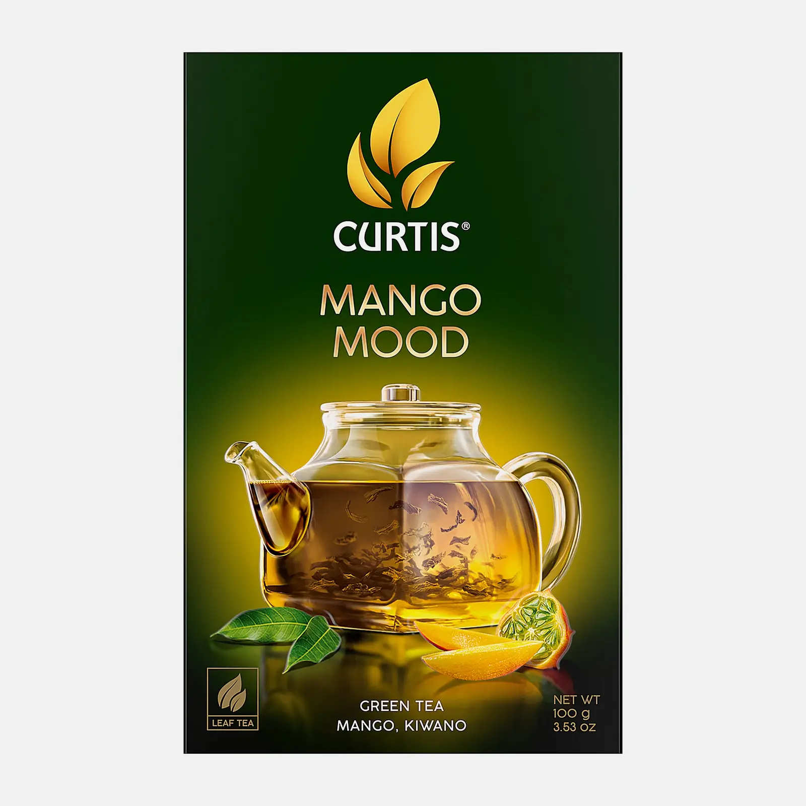 Чай зелёный Curtis Mango Mood с ароматом манго-кивано 100г