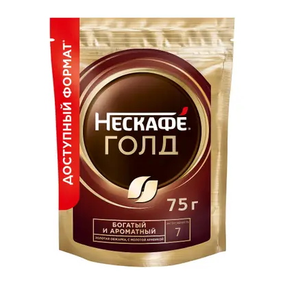 Изображение товара Кофе сублимированный с молотым Нескафе Голд Кофе 75г