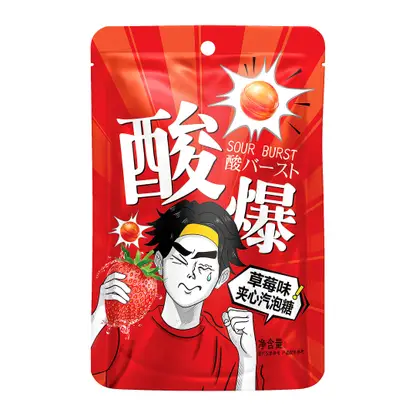 Изображение товара Кислые конфеты со вкусом клубники 25г