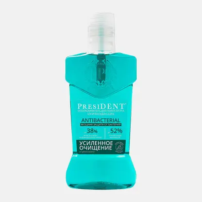 Ополаскиватель для полости рта President Antibacterial Мощная защита от бактерий 250мл