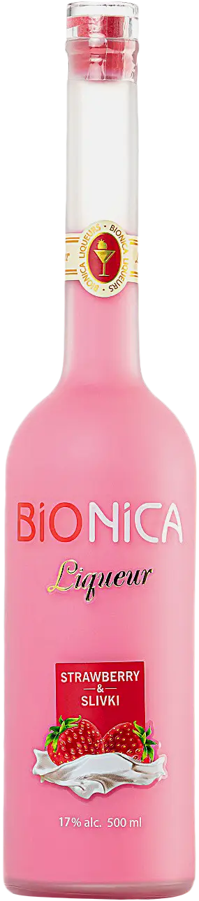 Изображение товара Ликер Bionica Strawberry&Slivki 17% 500мл - нежный ягодный десертный напиток