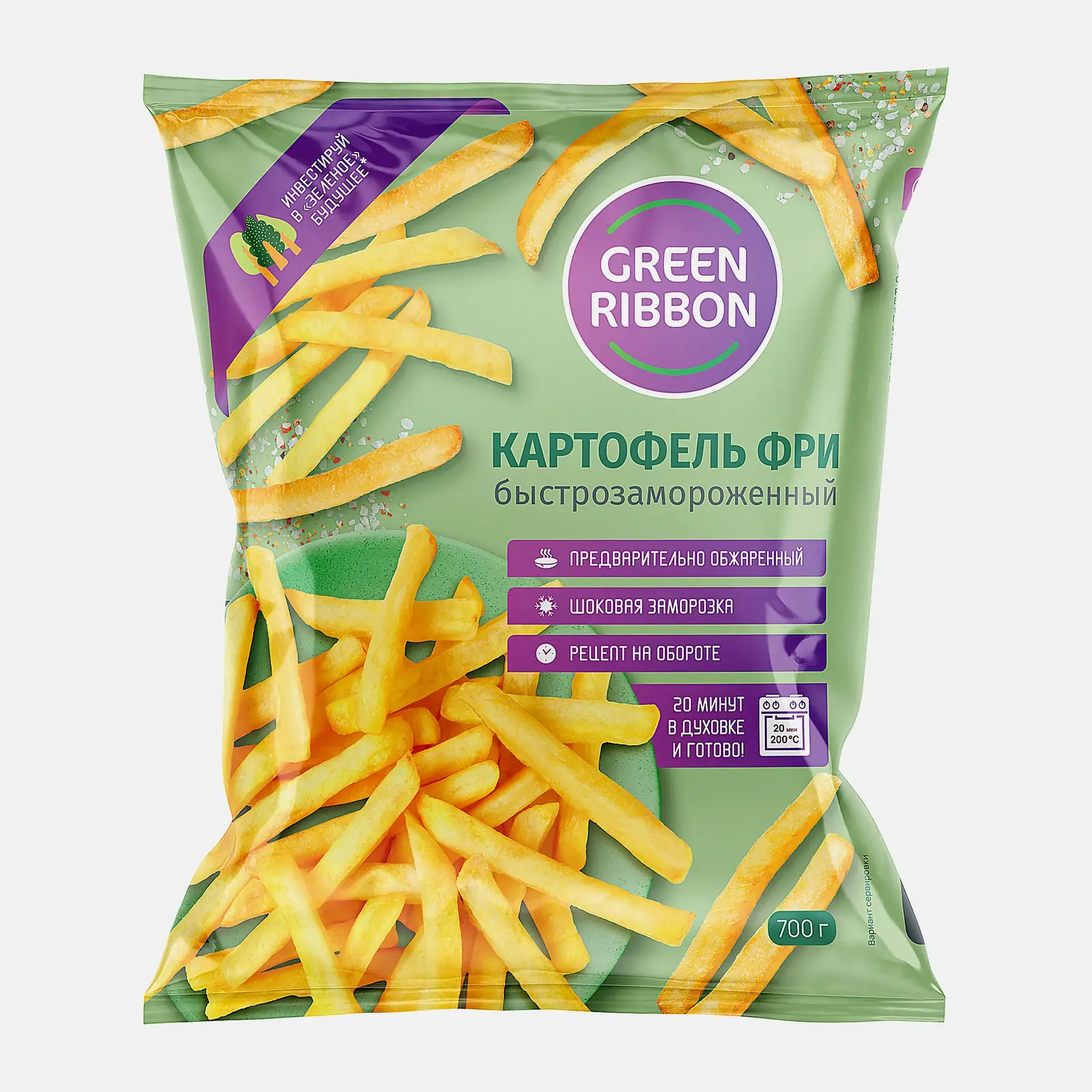 Картофель фри Green Ribbon быстрозамороженный 700г Картофель фри Green Ribbon быстрозамороженный 700г