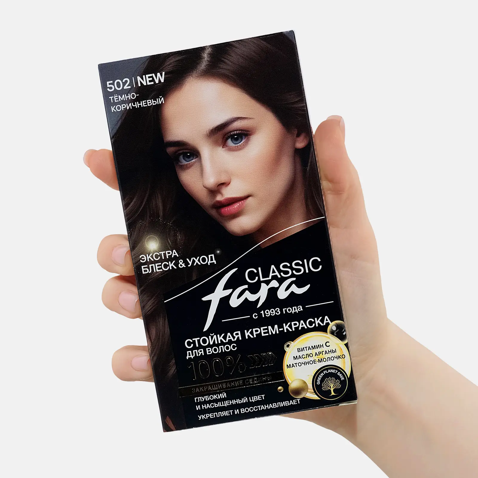 Крем-краска для волос Fara Classic 502 Темно-коричневый - фото 2 Крем-краска для волос Fara Classic 502 Темно-коричневый - фото 2