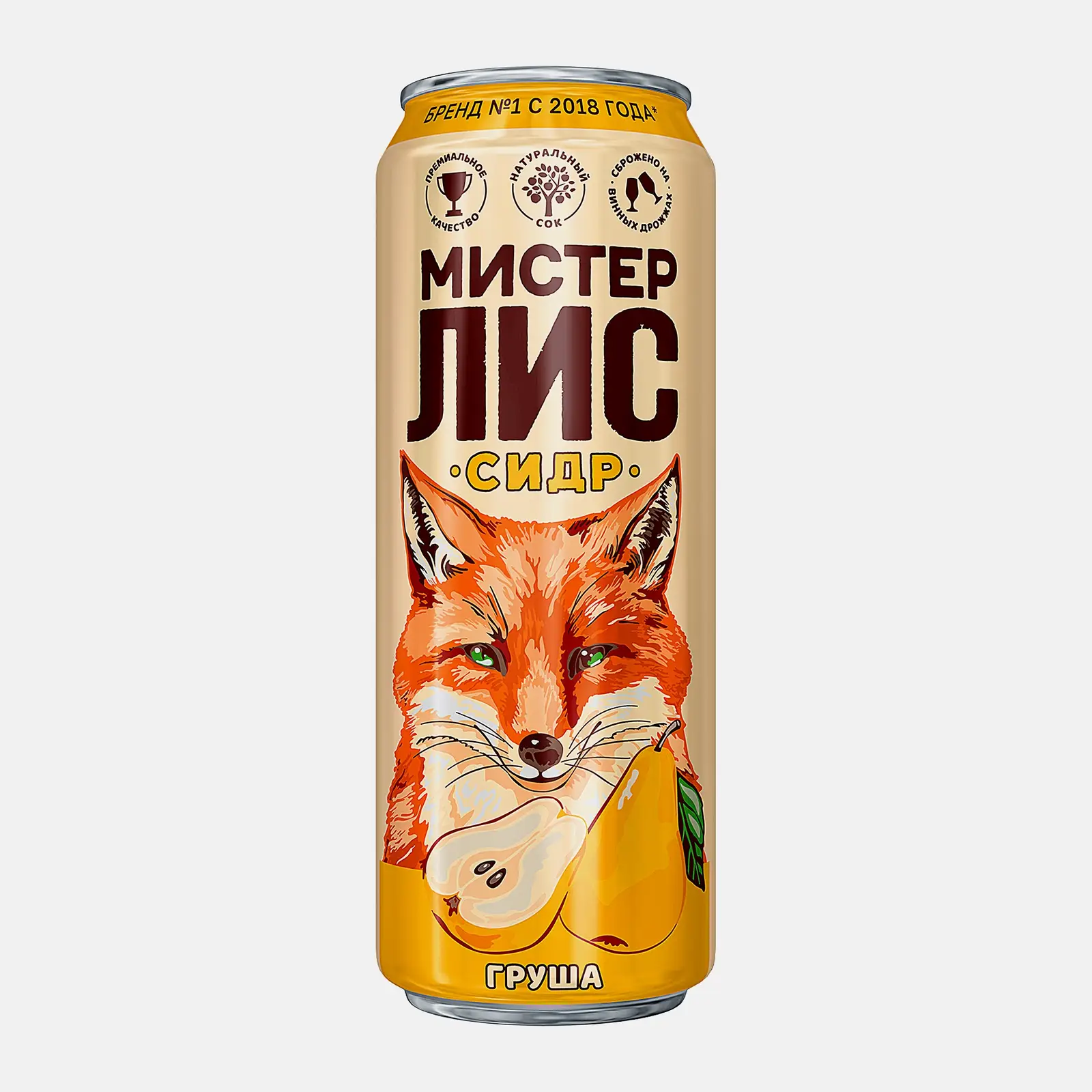 Изображение товара Сидр Мистер Лис Сочная груша 430мл полусладкий газированный напиток