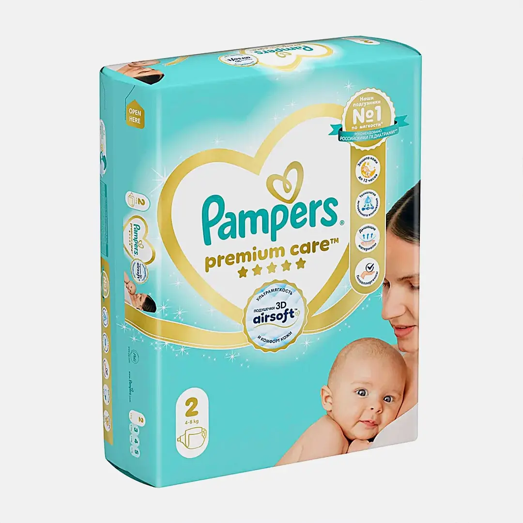 Изображение товара Подгузники Pampers Premium Care 2 Mini 4-8 кг, 40 шт для малышей