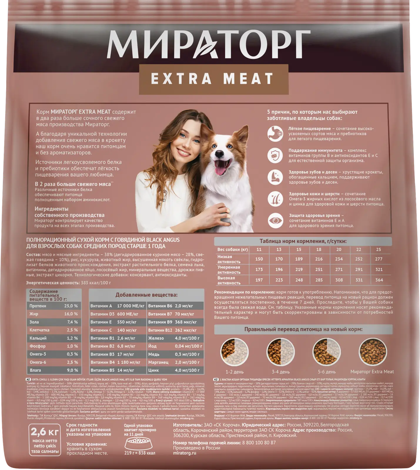 Сухой корм для собак Мираторг Winner Extra Meat для собак средних пород с  говядиной Black Angus 2.6кг — в каталоге на сайте сети Магнит | Краснодар