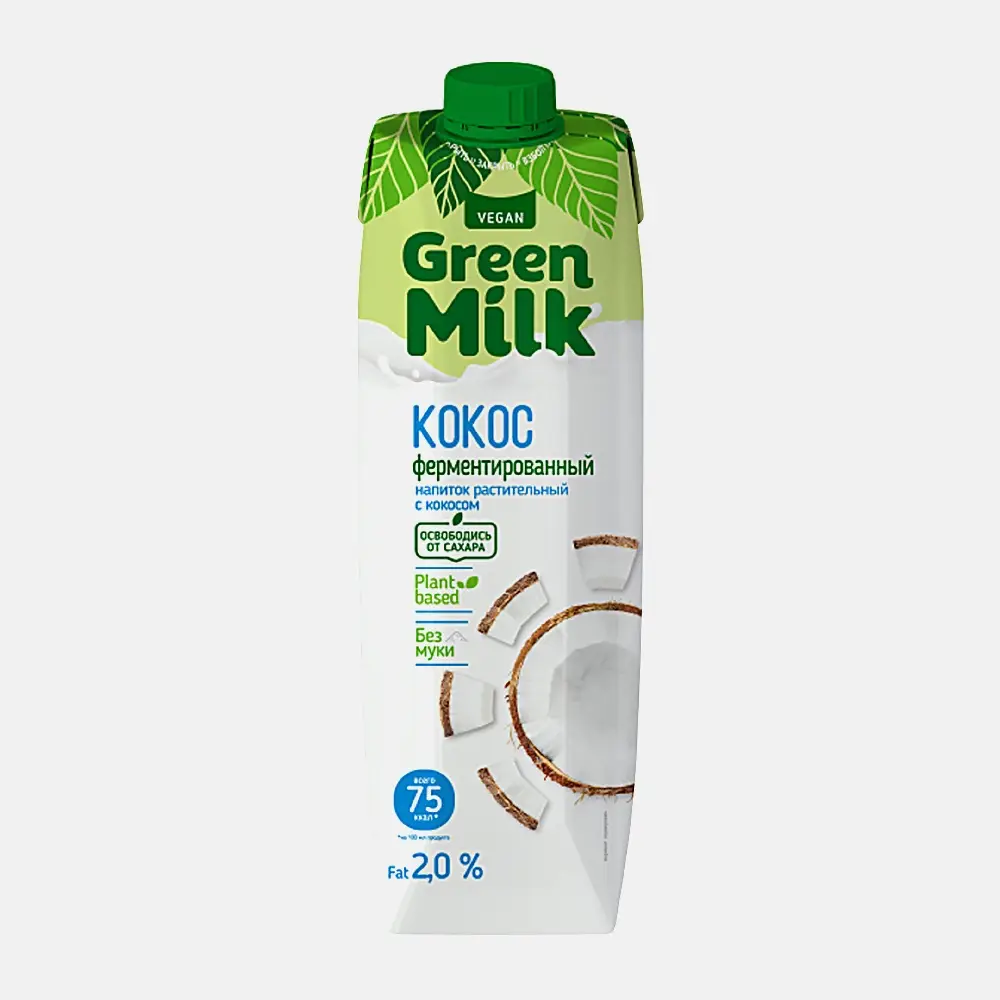 Изображение товара Напиток Green Milk ячменно-нутовый кокос 1л ферментированный растительный без сахара