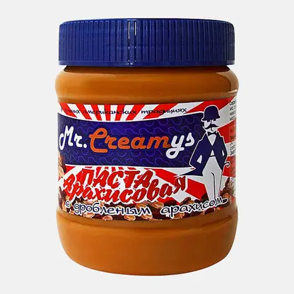 Паста Mr.Creamys арахисовая с дробленным арахисом 340г