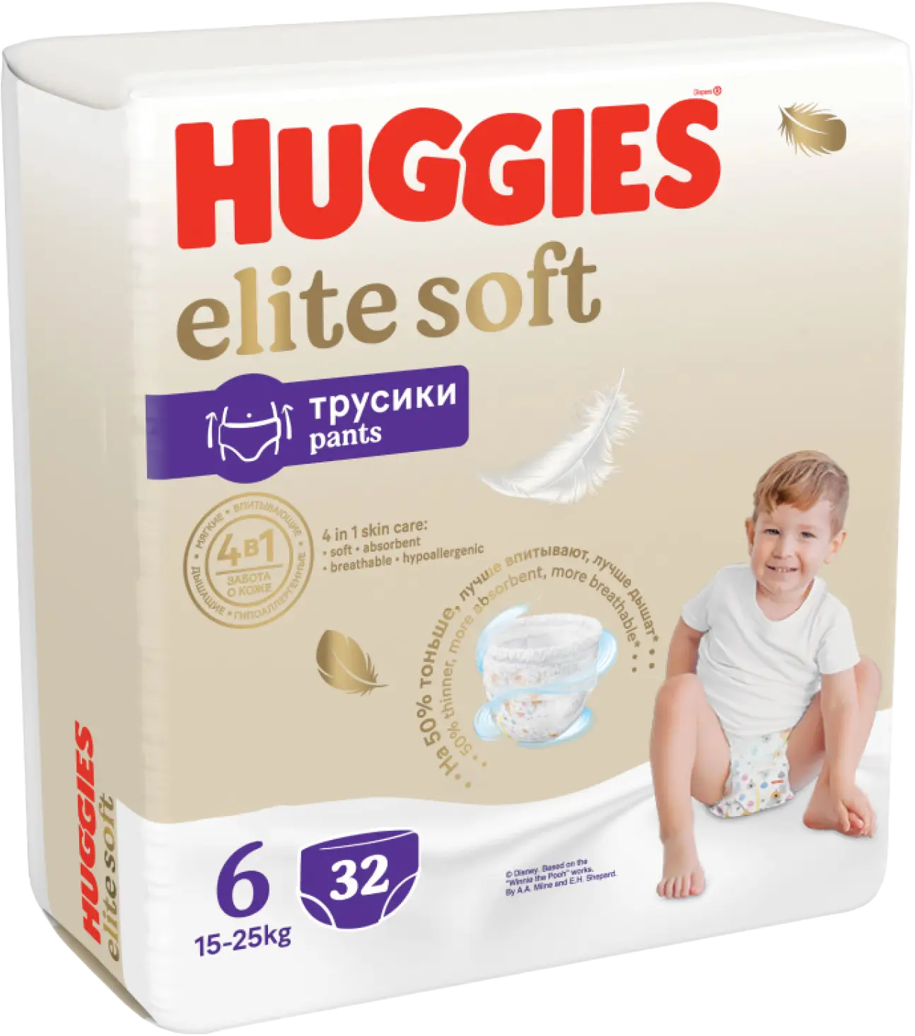 Подгузники-трусики Huggies Elite Soft р.6 15-25кг 32шт