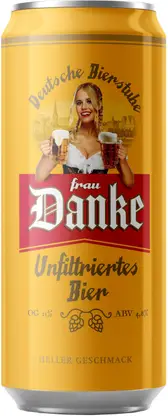 Пиво Frau Danke светлое нефильтрованное 4.8% 450мл