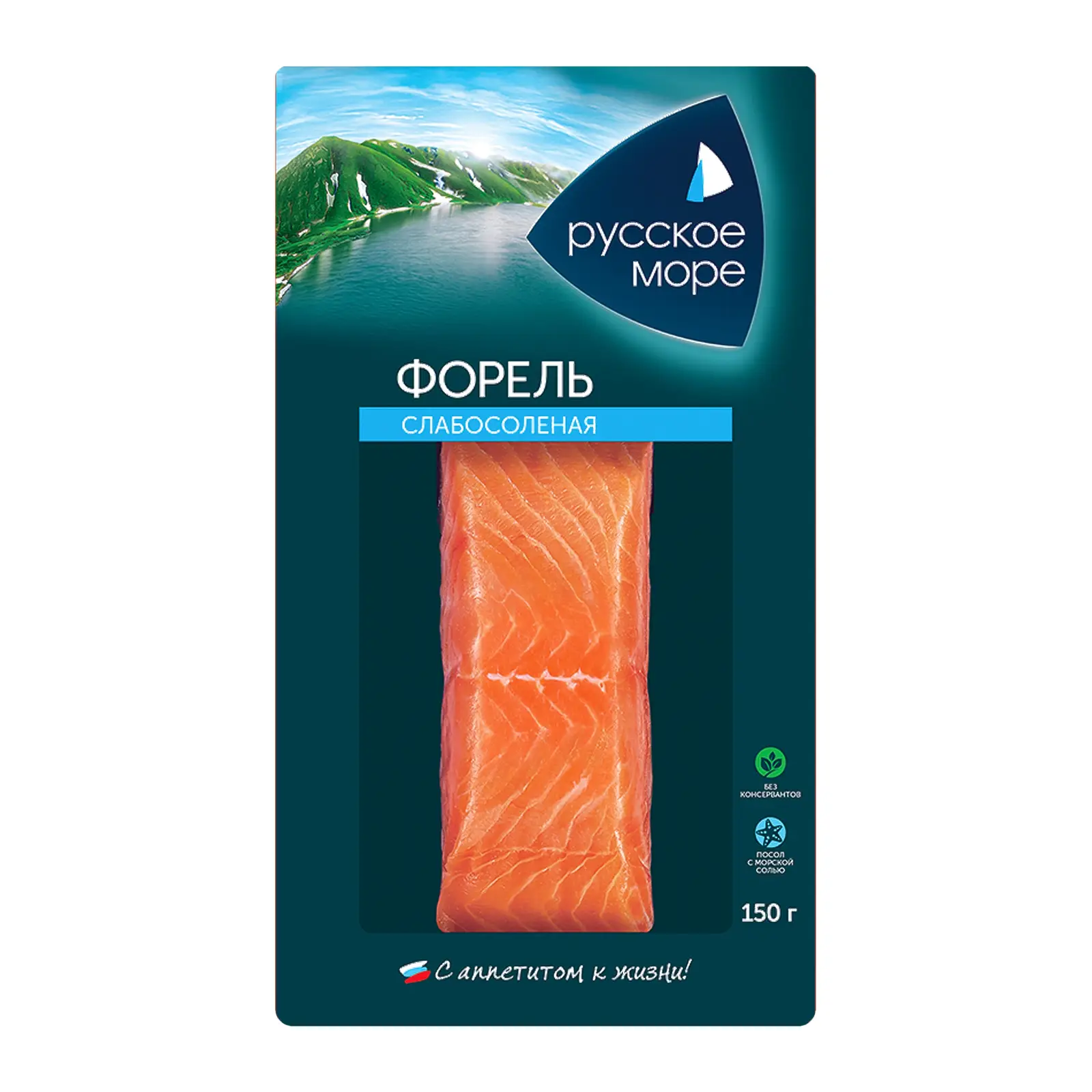 Изображение товара Форель Русское море слабосоленая филе-кусок 150г