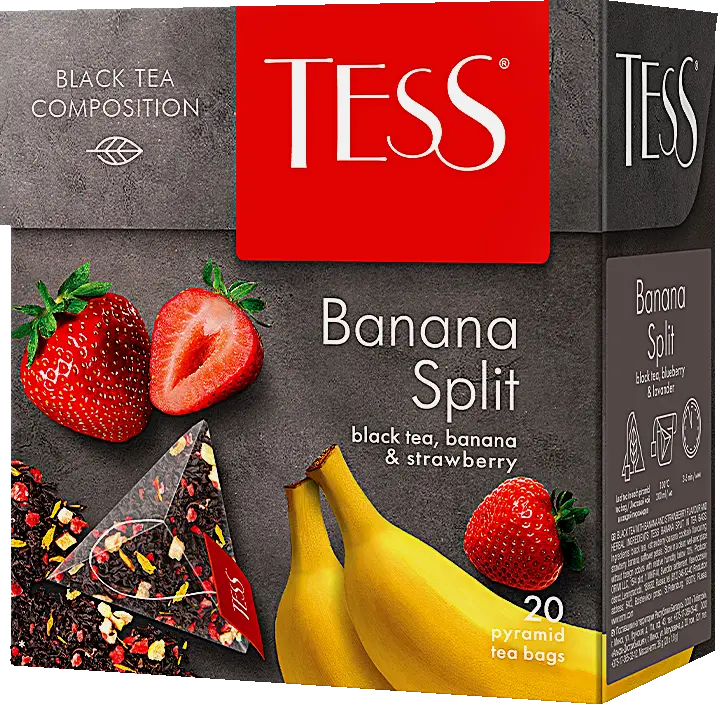 Чай черный Tess Banana Split с ароматом клубники и банана 20пак - фото 4