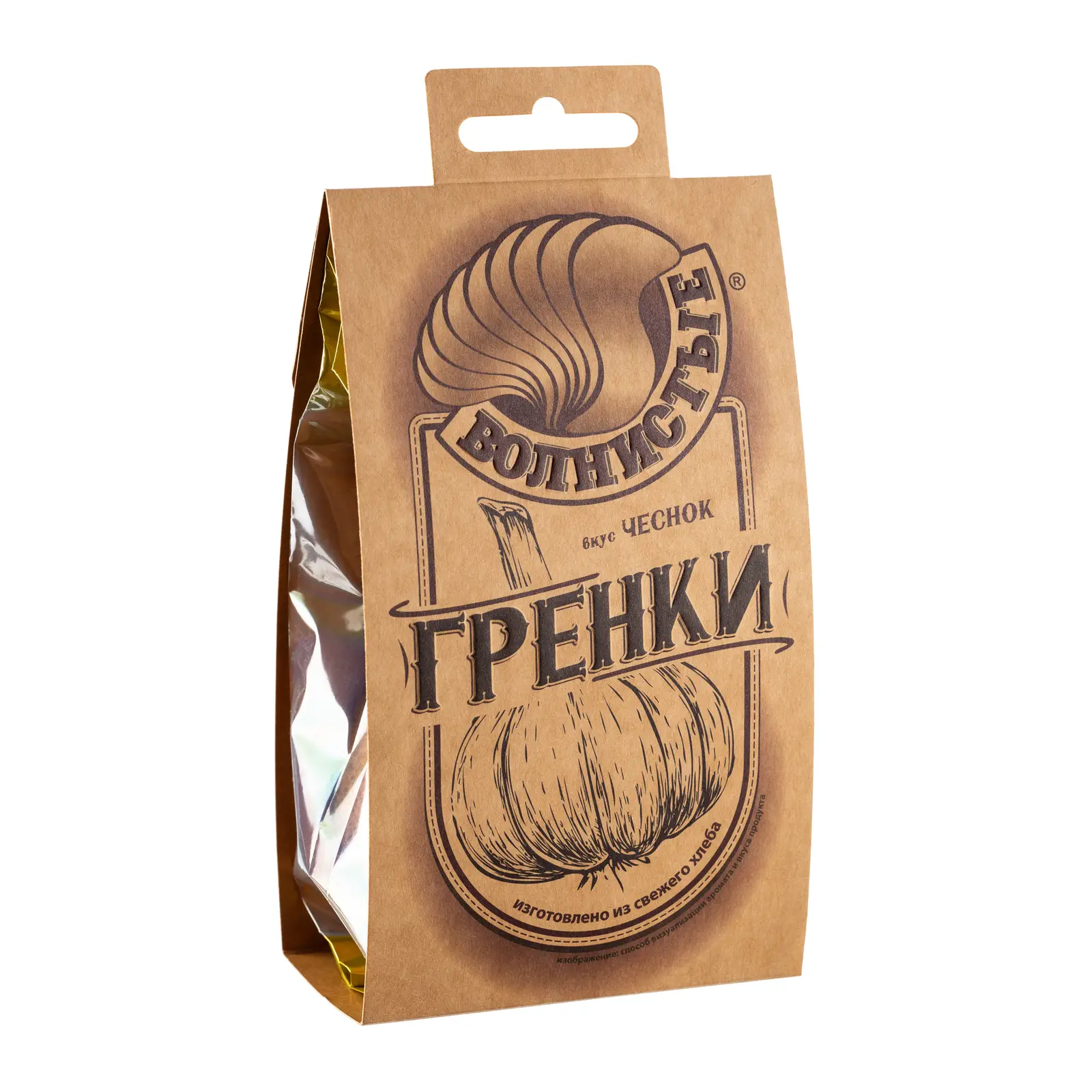 Изображение товара Гренки со вкусом чеснока Волнистые 75г вкусная и ароматная закуска