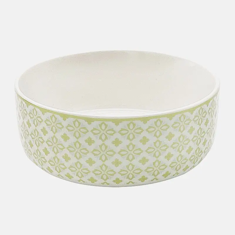 Набор посуды салатник и кружка фарфор зеленый Wellfort Гортензия