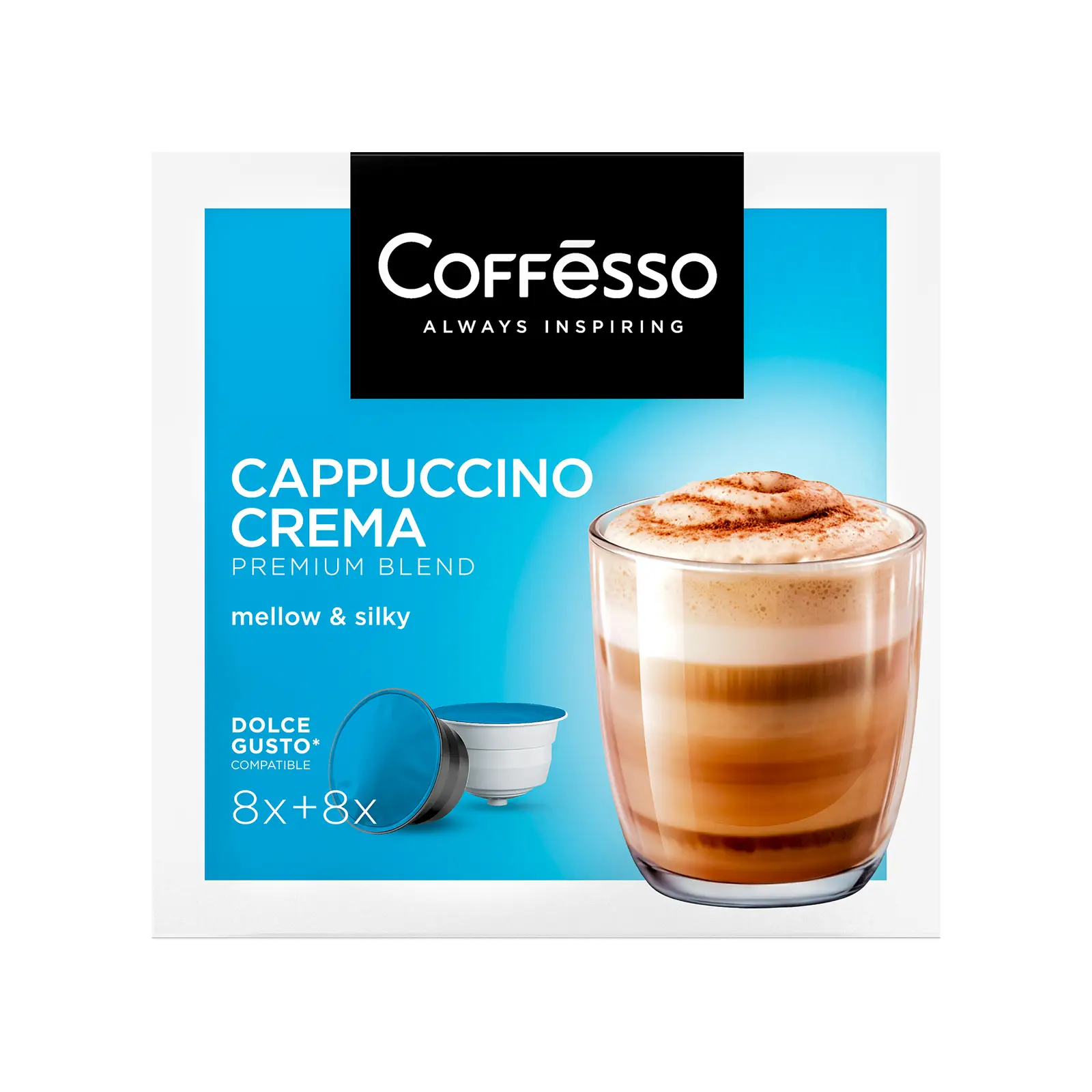 Изображение товара Кофе в капсулах Coffesso Cappuccino Crema DG 16шт 192г