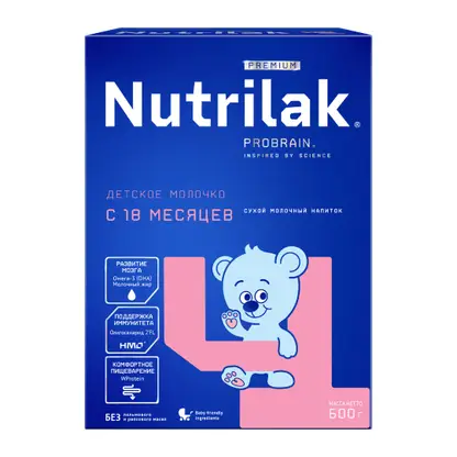 Изображение товара Смесь сухая Nutrilak Premium 4 с 18 месяцев 600г