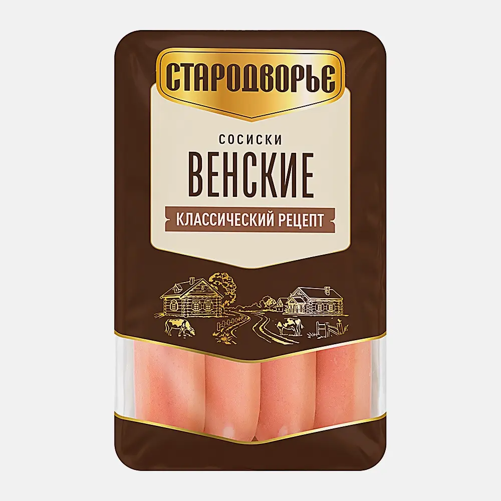Изображение товара Сосиски Стародворье Венские вареные 600г с мясом и натуральными ингредиентами