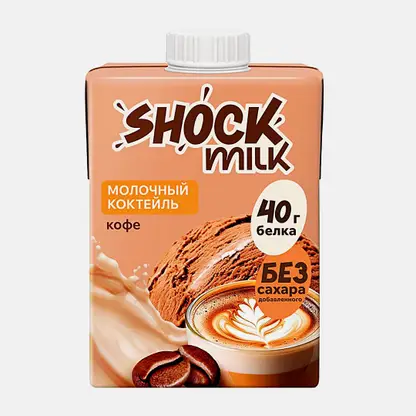 Коктейль молочный высокобелковый обезжиренный со вкусом Кофе Shock Milk 480мл