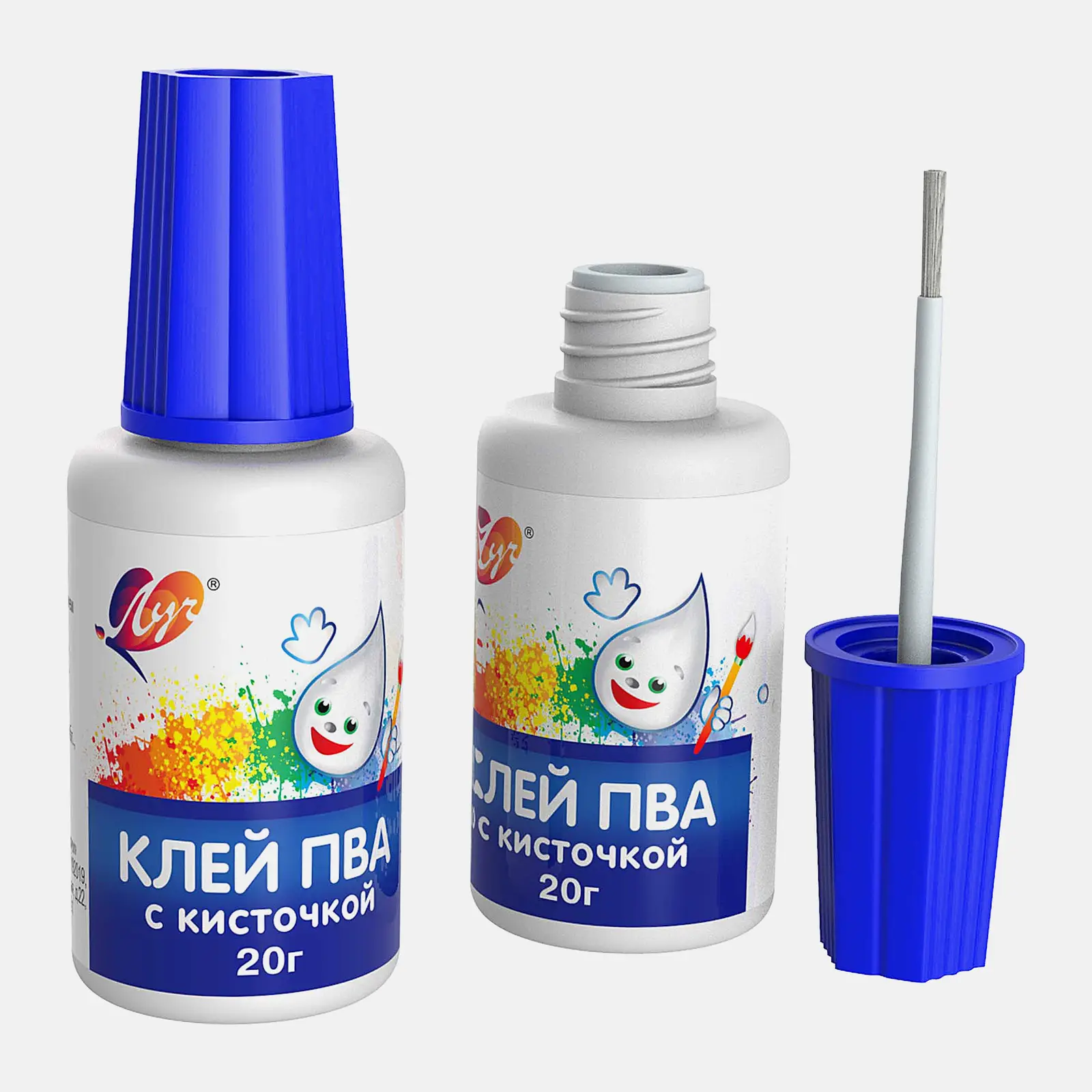 Клей ПВА Луч с кисточкой 20г - фото 2