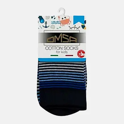 Детские носки в полоску синие р.31-34 Omsa For Kids 21P11