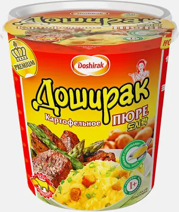 Картофельное пюре Доширак со вкусом говядины и овощами 52г