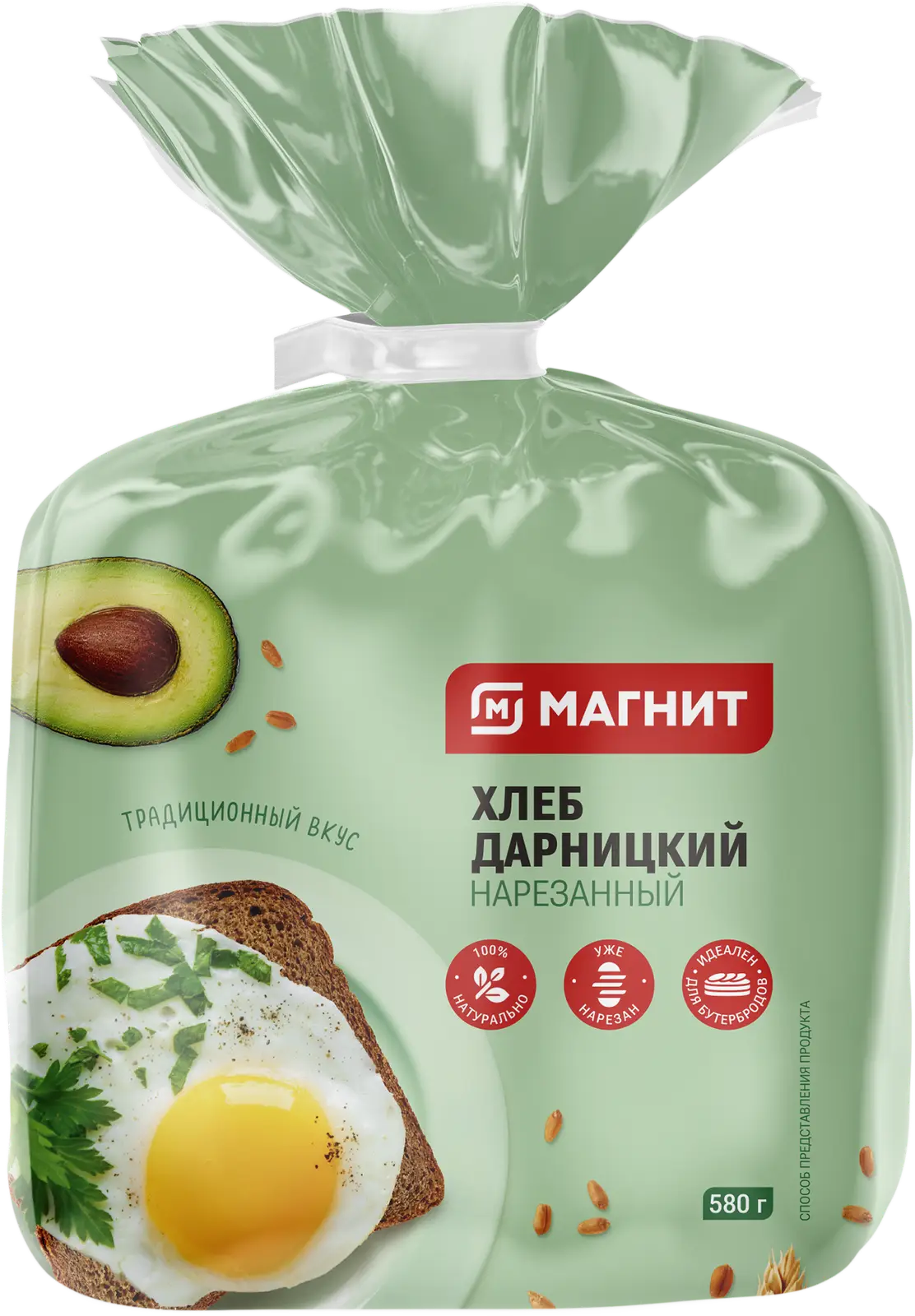 Хлеб Магнит Дарницкий ржаной пшеничный в нарезку 580г - Магнит-Продукты