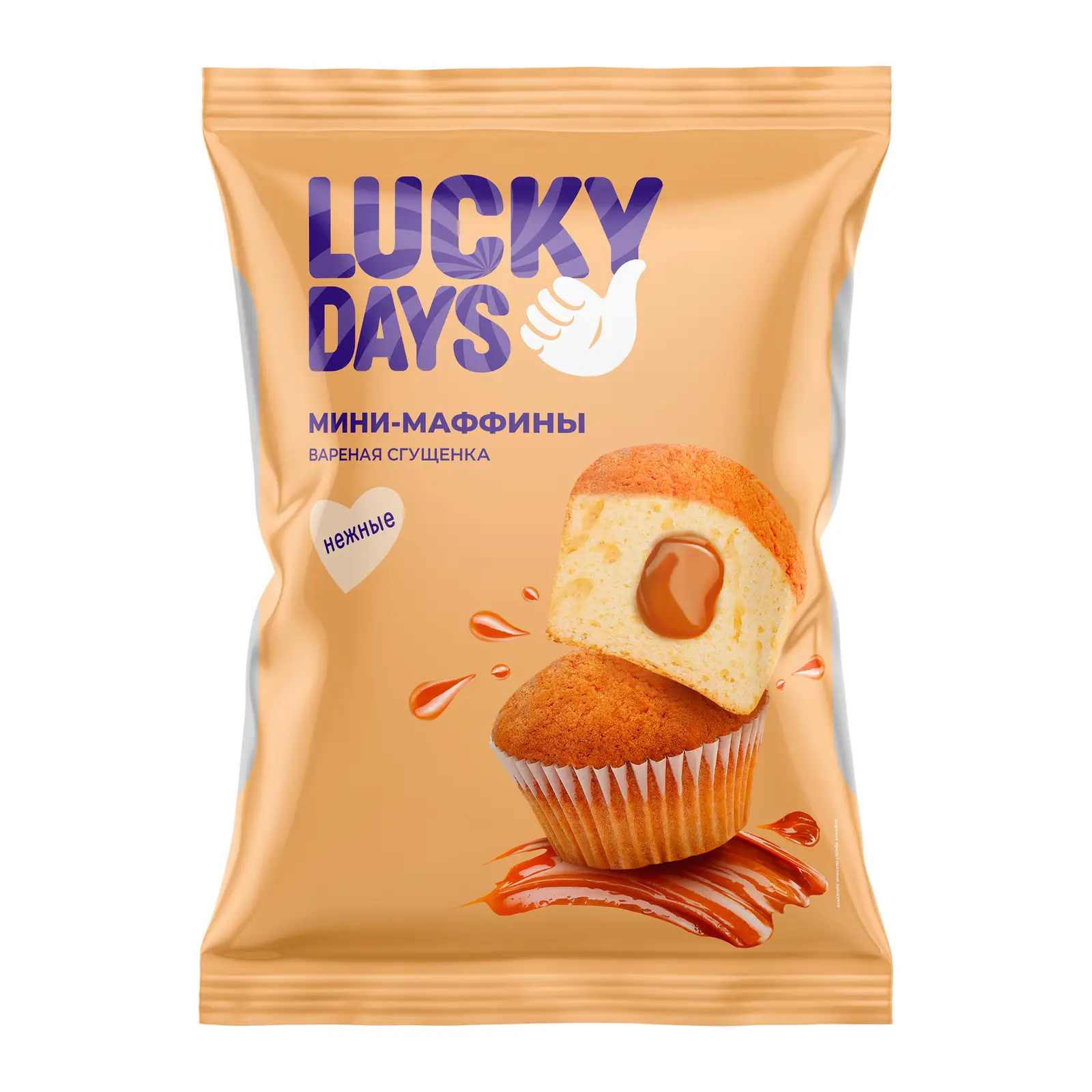 Изображение товара Мини-маффины Вареная сгущенка Lucky Days 470г - воздушное тесто, насыщенная начинка