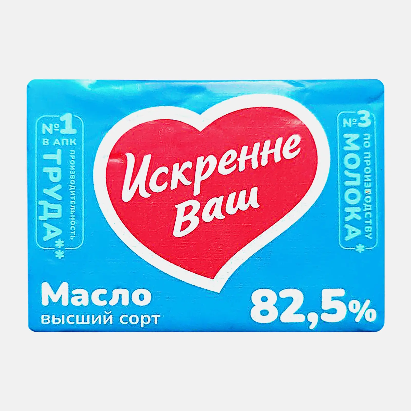 Изображение товара Масло сладко-сливочное Искренне Ваш 82.5% 180г