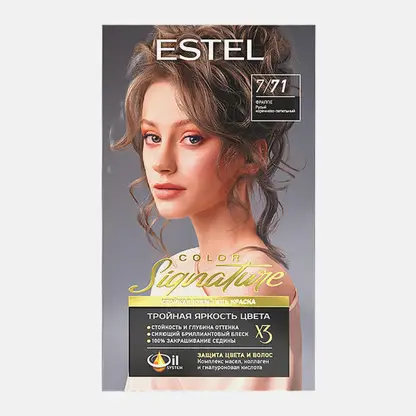 Крем-гель краска для волос Estel Color Signature тон 7/71 Фраппе