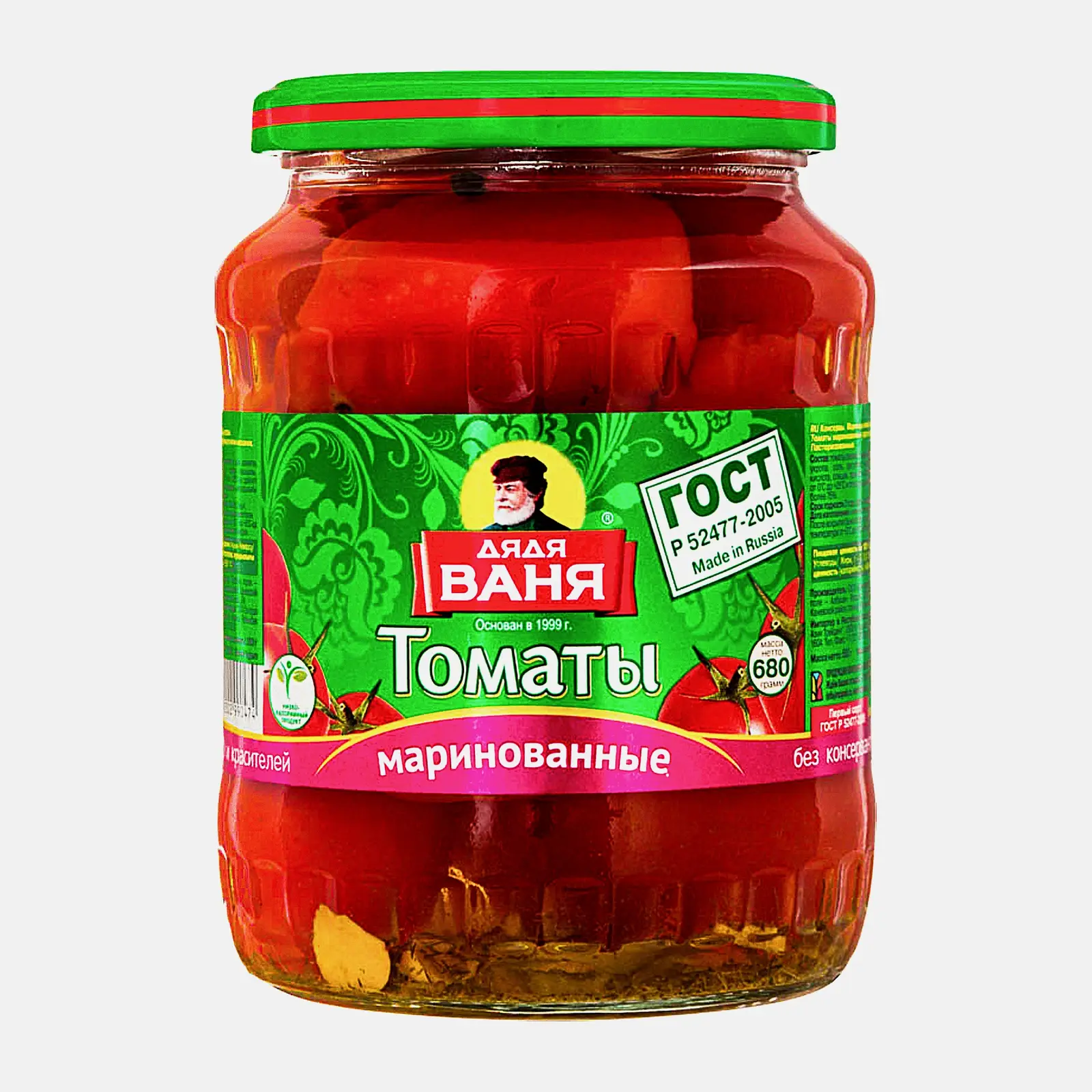 Изображение товара Маринованные томаты черри в пряном маринаде 680г Дядя Ваня