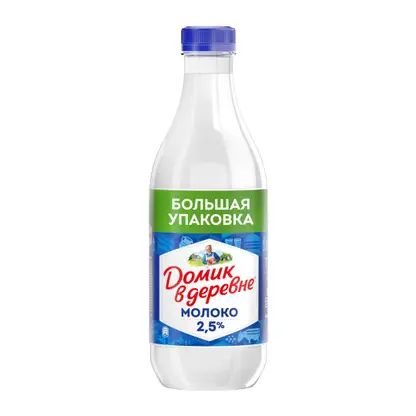 Изображение товара Молоко Домик в деревне пастеризованное 2.5% 1.4л
