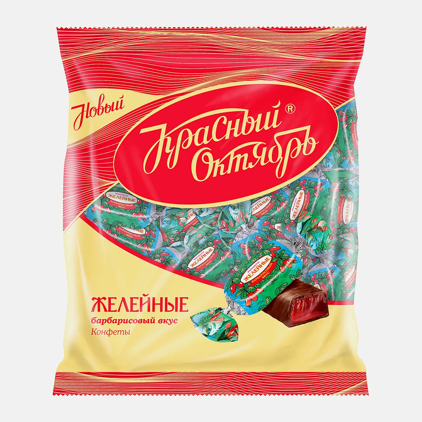 Изображение товара Желейные конфеты Красный Октябрь с барбарисовым вкусом в шоколадной глазури 250 г