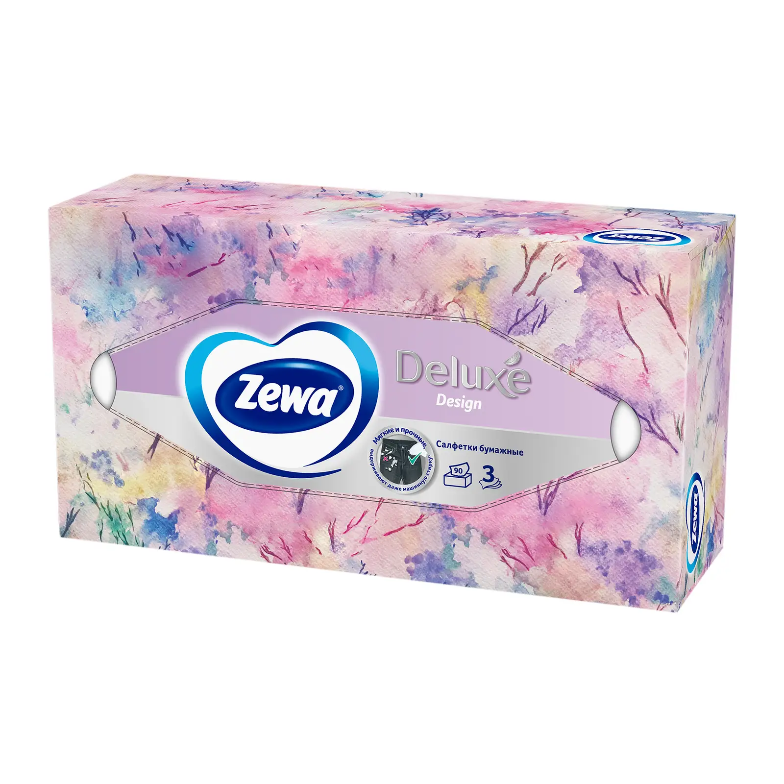 Салфетки бумажные Zewa Deluxe Design 3 слоя 90шт