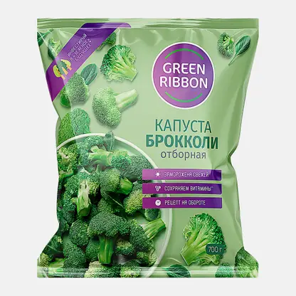Брокколи Green Ribbon соцветиями быстрозамороженная 700г