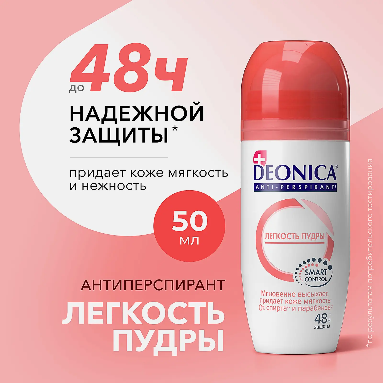 Женский дезодорант антиперспирант Легкость пудры шариковый Deonica 50мл - фото 4