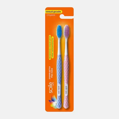 Зубные щетки Smile Care Flex Cone C1602 средняя 2шт