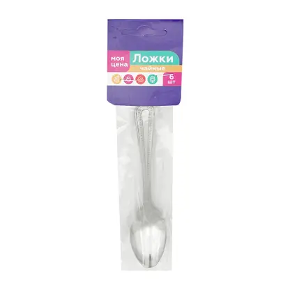 Изображение товара Набор чайных ложек Моя цена из нержавеющей стали 6шт