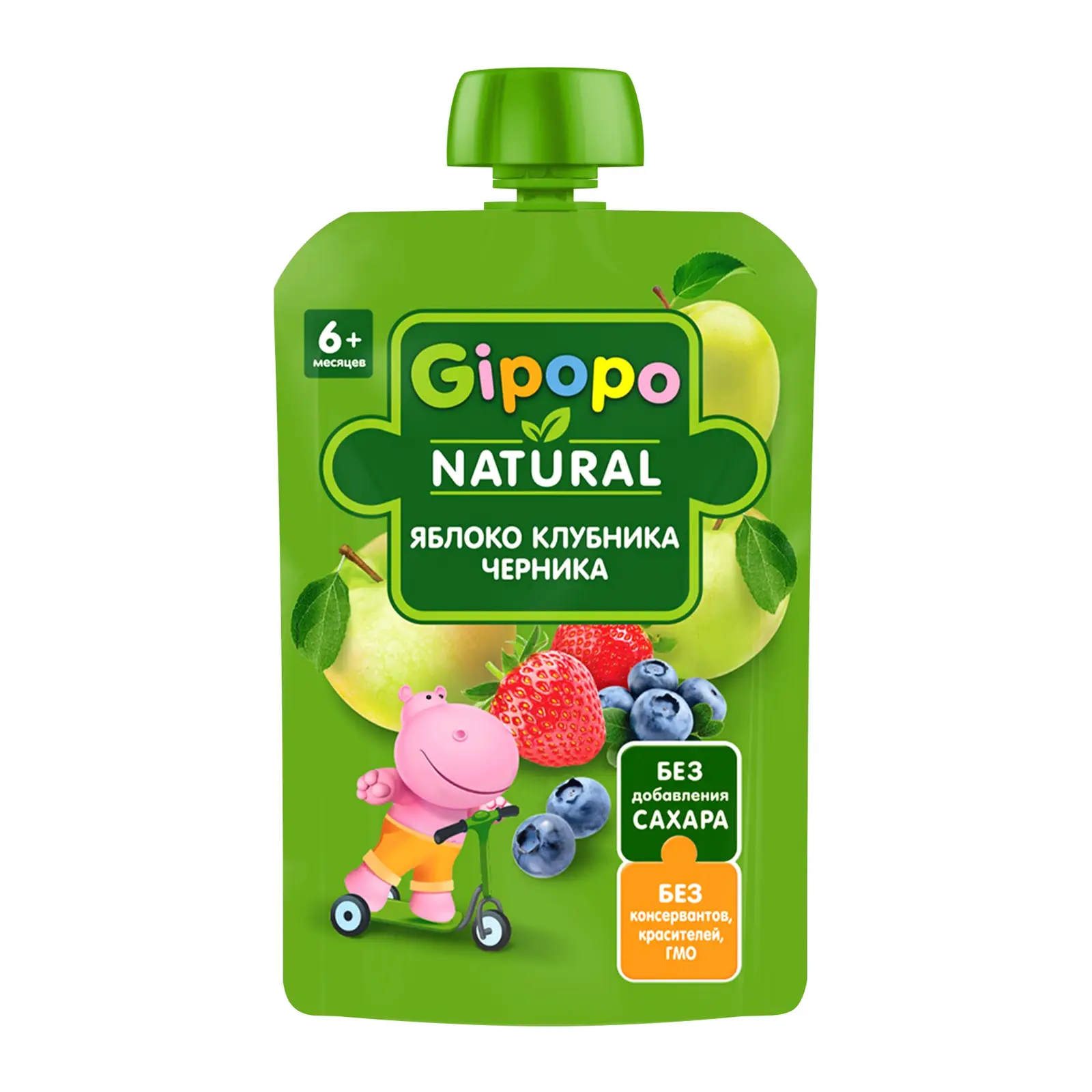 Изображение товара Пюре детское Gipopo Яблоко-клубника-черника с 4 месяцев 90г