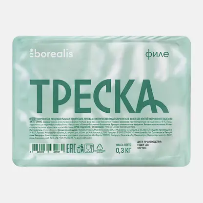 Треска Borealis филе без кожи без кости 300г
