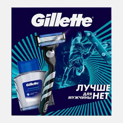 Подарочный набор для бритья Gillette Станок Mach3 со сменной кассетой + Лосьон после бритья 50мл